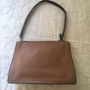 Vintage Coach shoulder bag. Tan with brown strap